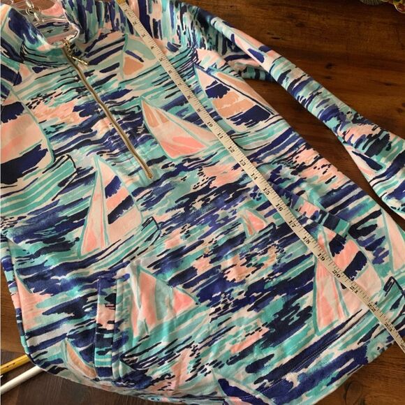 Lily Pulitzer Skipper Popover Sailboats Nautical 1/2 Zip Cotton Pullover Sz XS - Picture 9 of 12